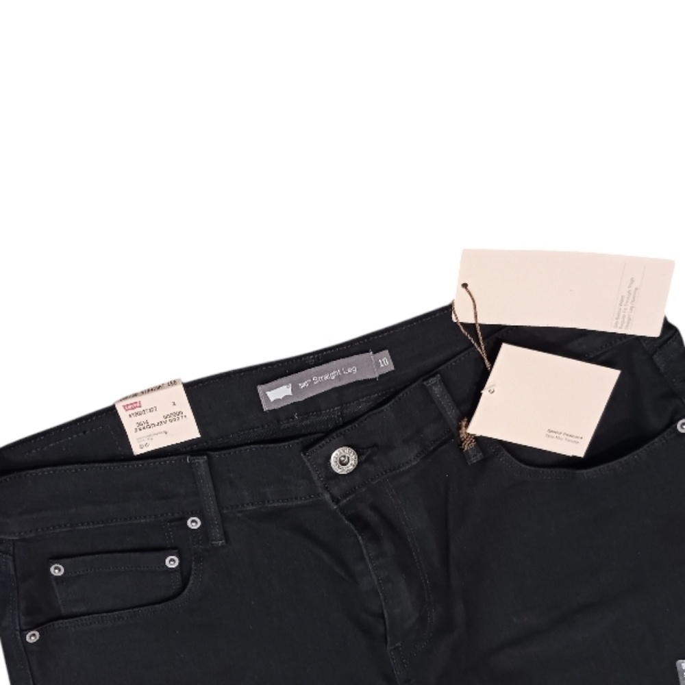 Levi's 505 Straight Leg Soft Black Jeans - Picture 7 of 11